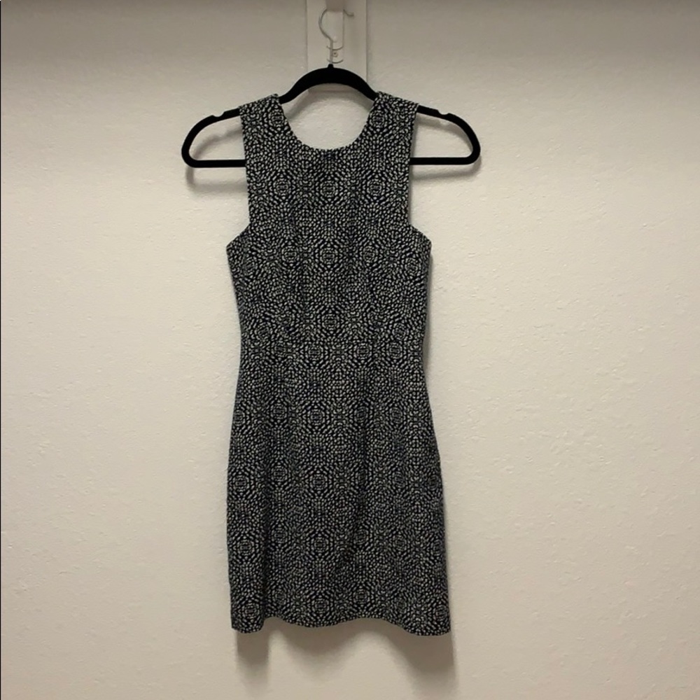 Navy Patterned Dress, Size 4, Great for Work!